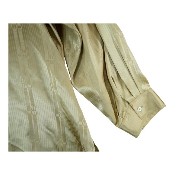 NWT Jacobson's Women's Size 24W Button Up Long Sleeve 100% Silk Shirt Gold VTG - Picture 9 of 9